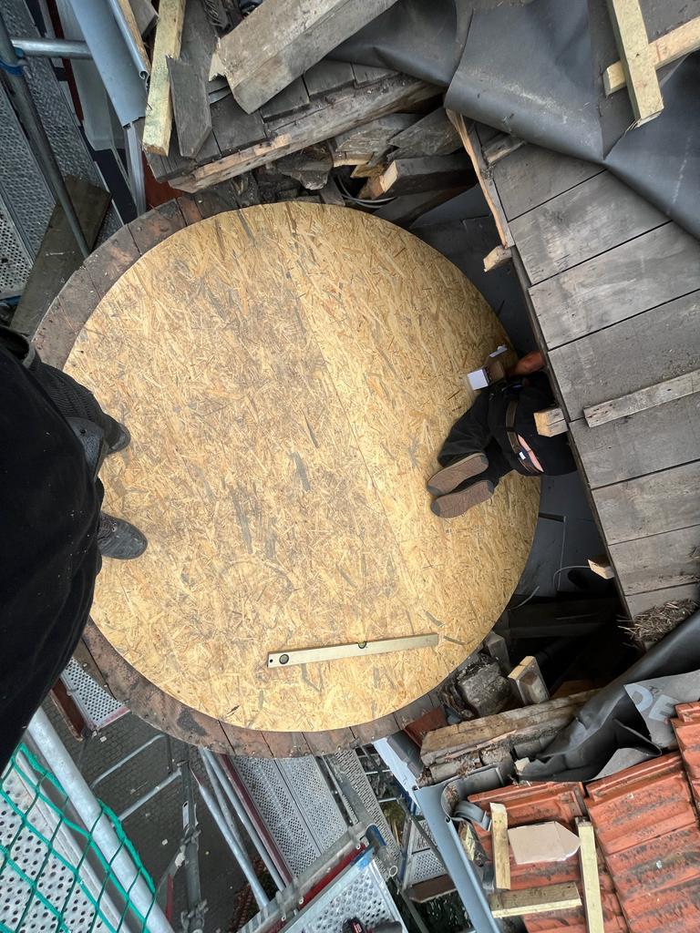 Wiederaufbau von Eckturm und Erker – Projektfoto